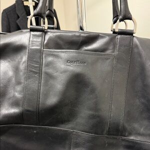 Cole Haan Black Leather Duffel Bag
